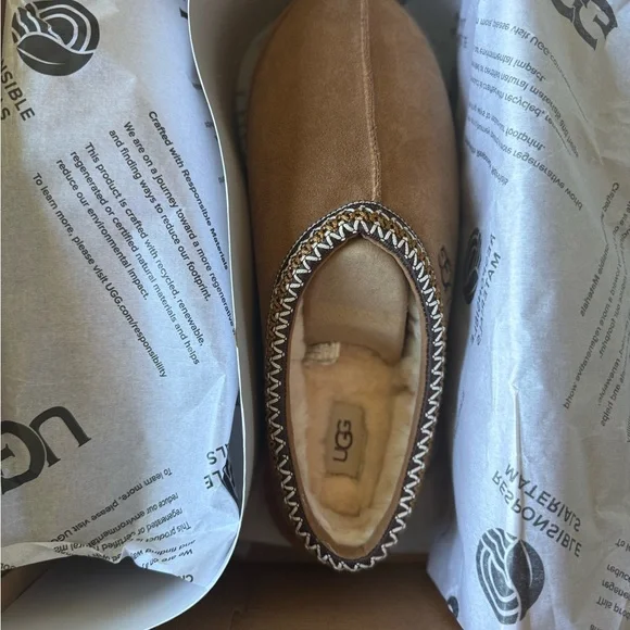 UGG Men's Tan Suede Loafers - Tasman - Chestnut - Picture 3 of 6